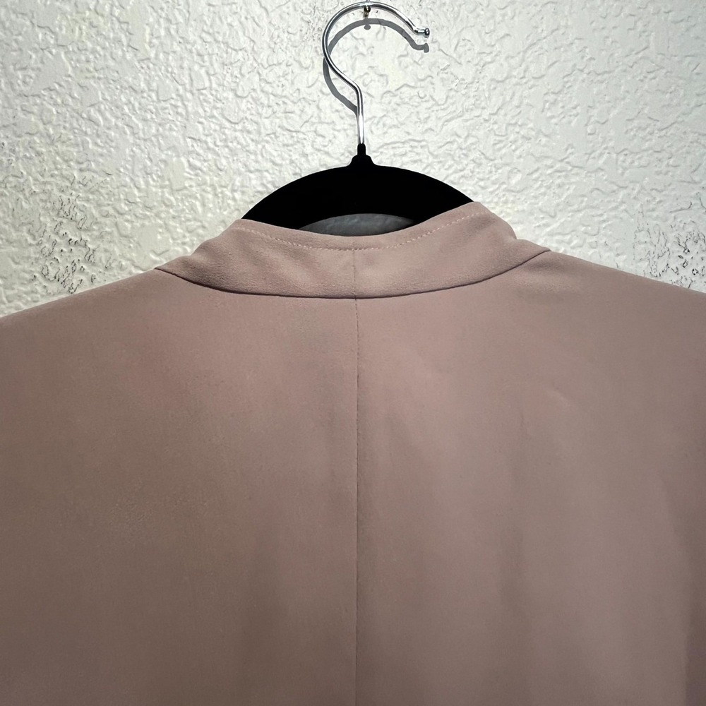 Express‎ Blazer Jacket Womens XL Pink Drape Open Front Formal Oxford Business - Picture 10 of 12